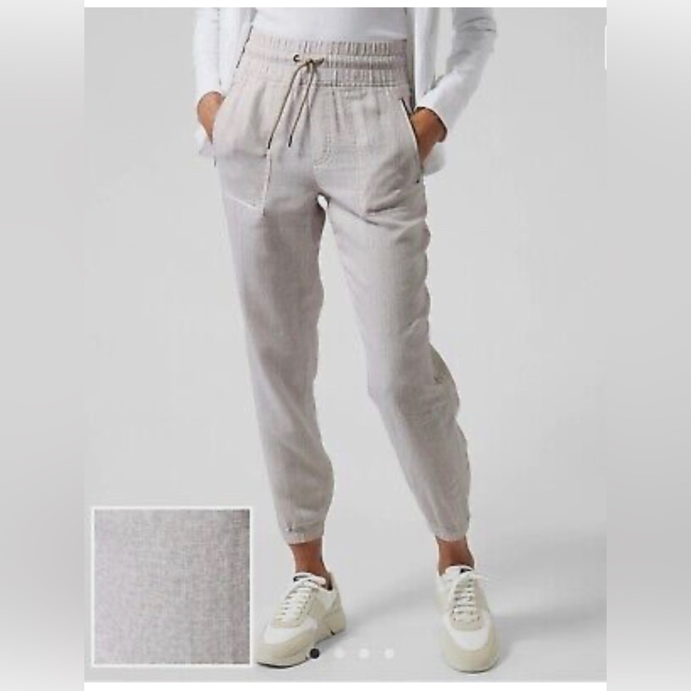 NWT - Athleta Cabo Linen Joggers Micro Cheetah Print